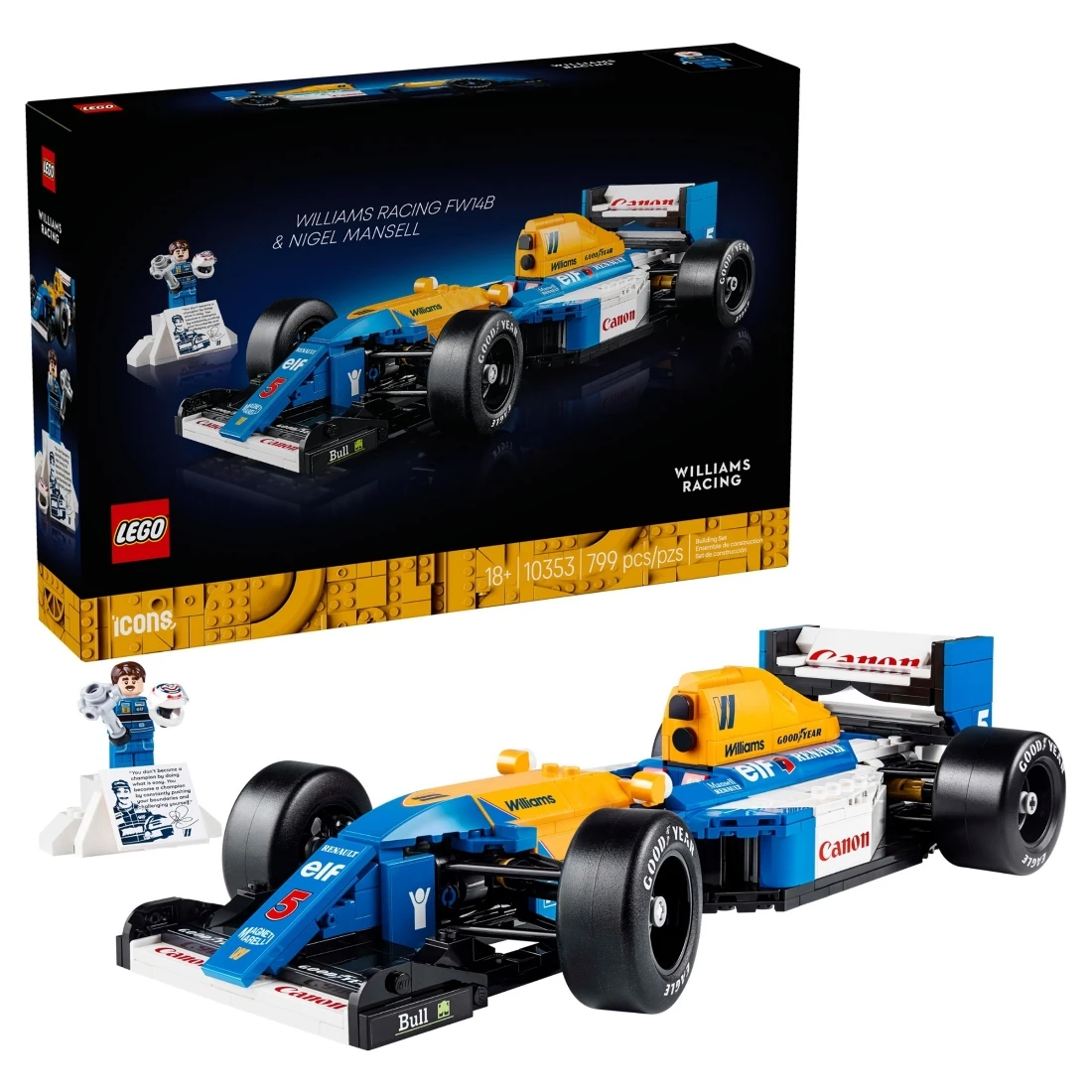 Lego 樂高 ICONS 10353 威廉斯車隊FW14B ＆ 奈傑爾·曼塞爾