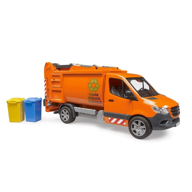 德國 Bruder 1/16 賓士 Sprinter 垃圾服務車附垃圾桶