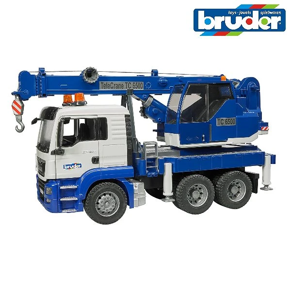 德國 Bruder 1/16 藍色吊車
