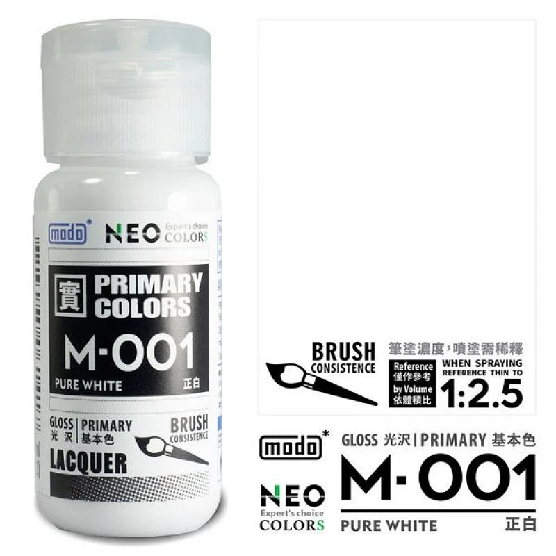 摩多製漆所 MODO 硝基漆 M-001 亮光白 30ml