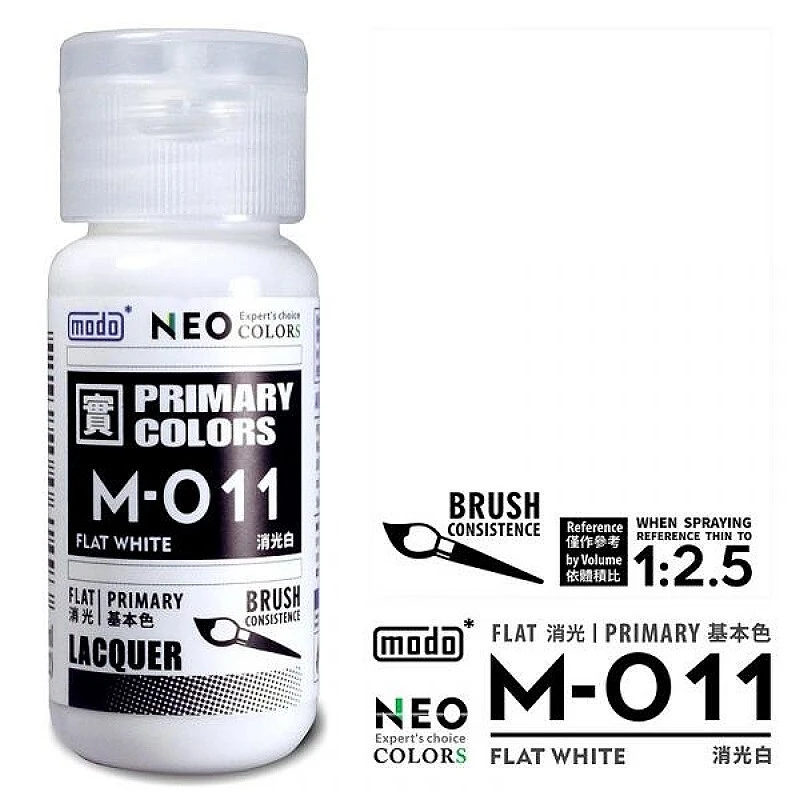 摩多製漆所 MODO 硝基漆 M-011 消光白色 30ml