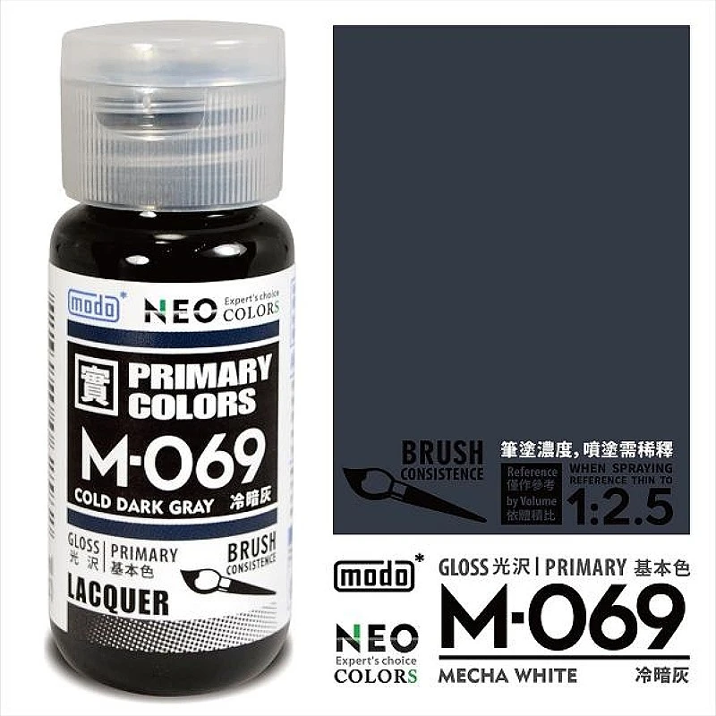 摩多製漆所 MODO 硝基漆 M-069 冷暗灰色 30ml