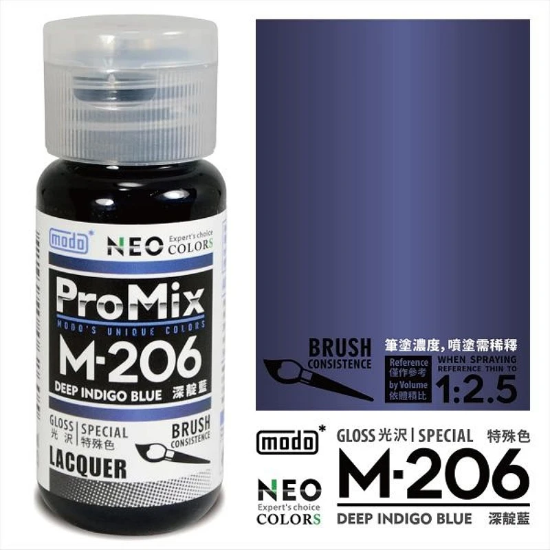 摩多製漆所 MODO 硝基漆 M-206 深靛藍色 30ml