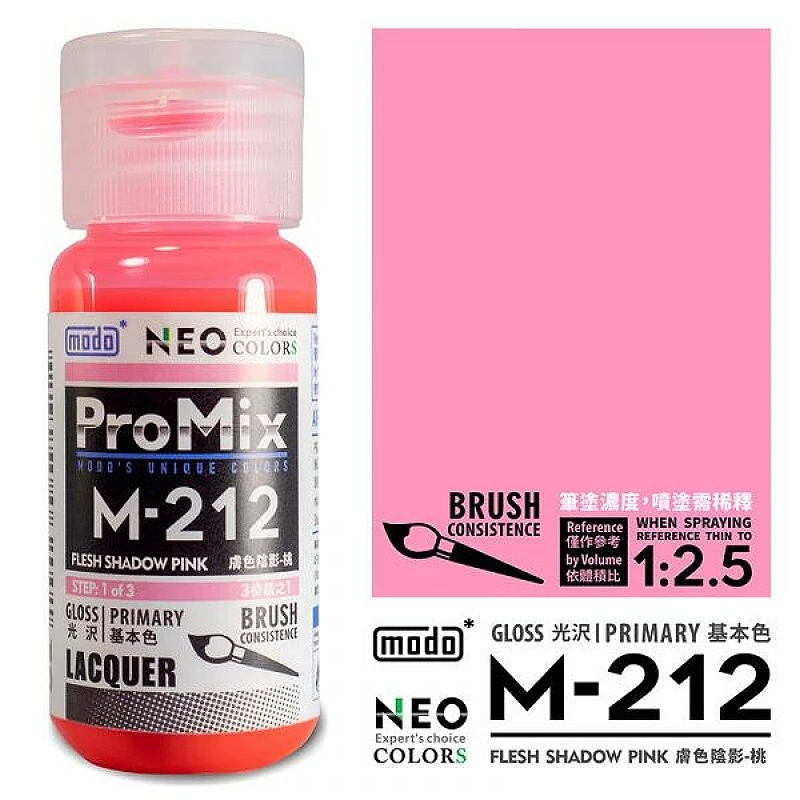 摩多製漆所 MODO 硝基漆 M-212 膚色陰影-桃色 30ml