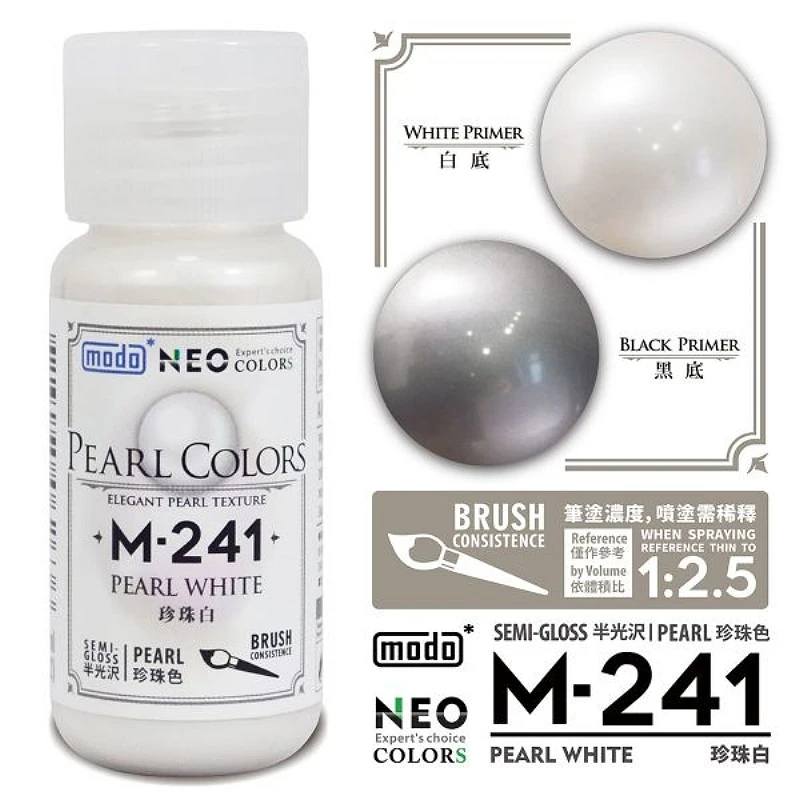 摩多製漆所 MODO 硝基漆 M-241 珍珠白色 30ml
