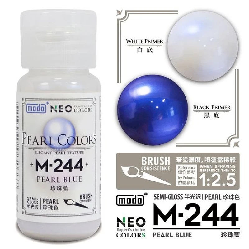 摩多製漆所 MODO 硝基漆 M-244 珍珠藍色 30ml