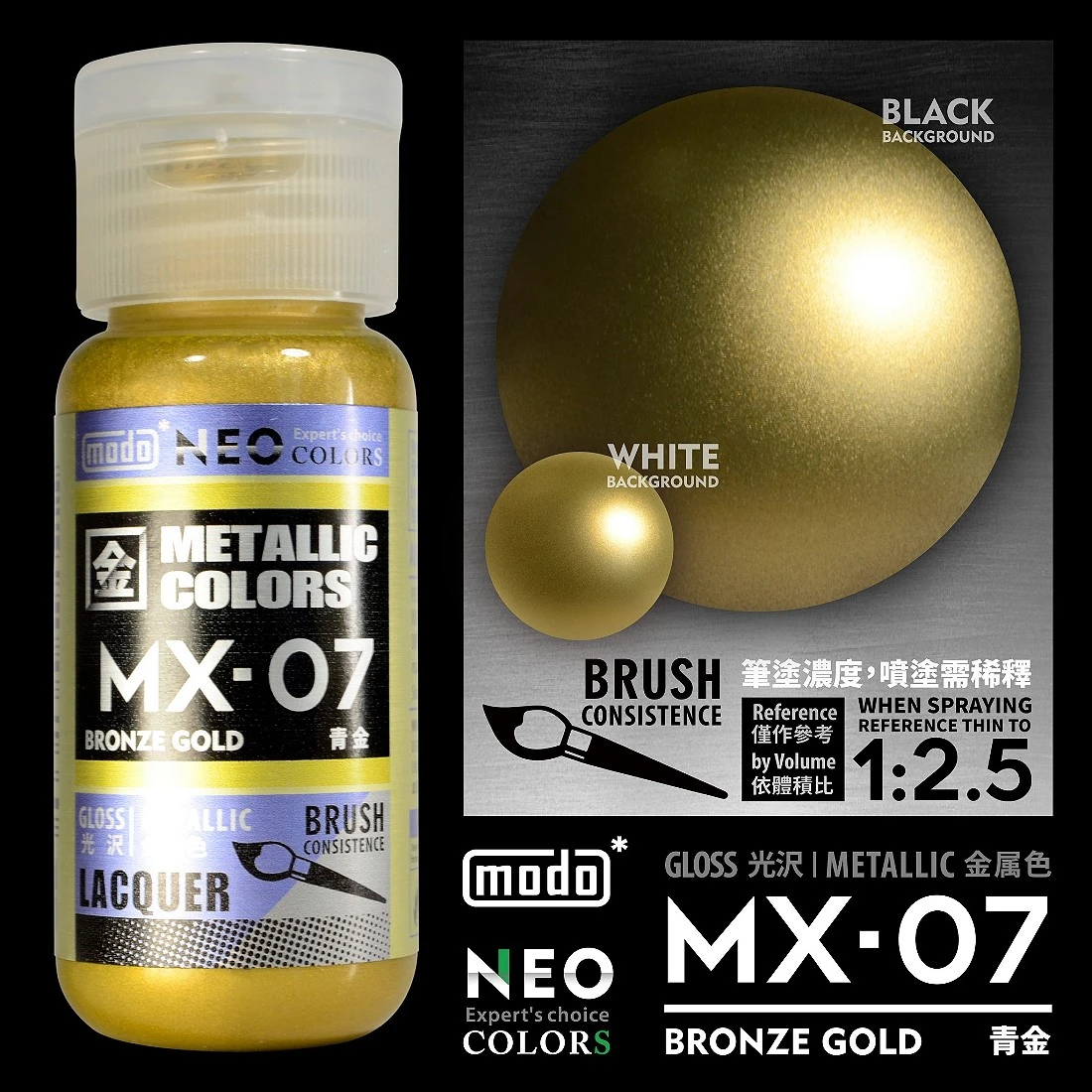 摩多製漆所 MODO 硝基漆 NEO MX-07 青金色 30ml