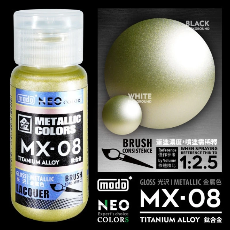 摩多製漆所 MODO 硝基漆 NEO MX-08 鈦合金色 30ml