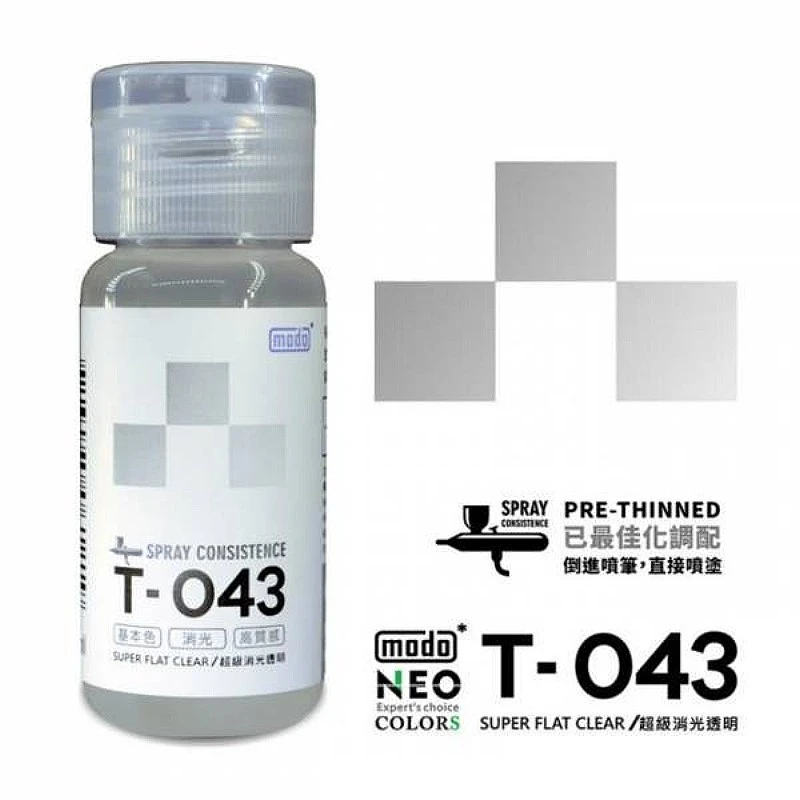 摩多製漆所 MODO 硝基漆 T043 超級消光透明色 30ml