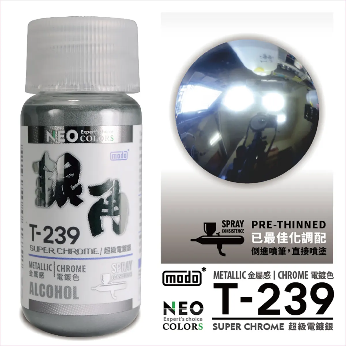 摩多製漆所 MODO 硝基漆 T239 銀角 30ml