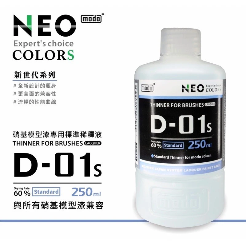 摩多製漆所 MODO D-01S 摩多模型漆專用標準稀釋液 250ml