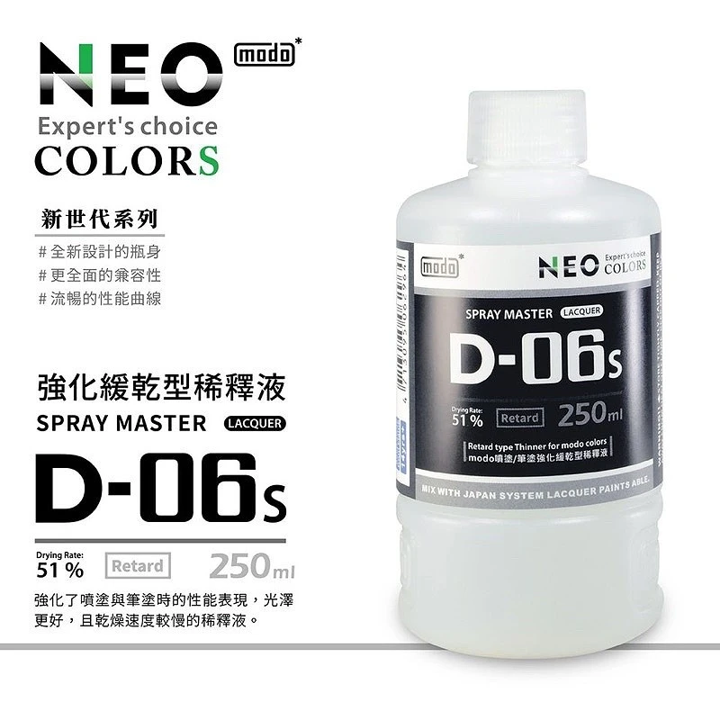 摩多製漆所 MODO D-06S 緩乾稀釋液 筆塗&亮光漆適用 250ml