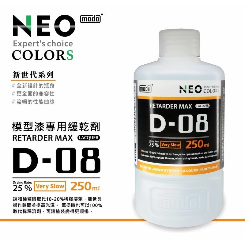 摩多製漆所 MODO D-08 摩多模型漆專用緩乾劑 250ml