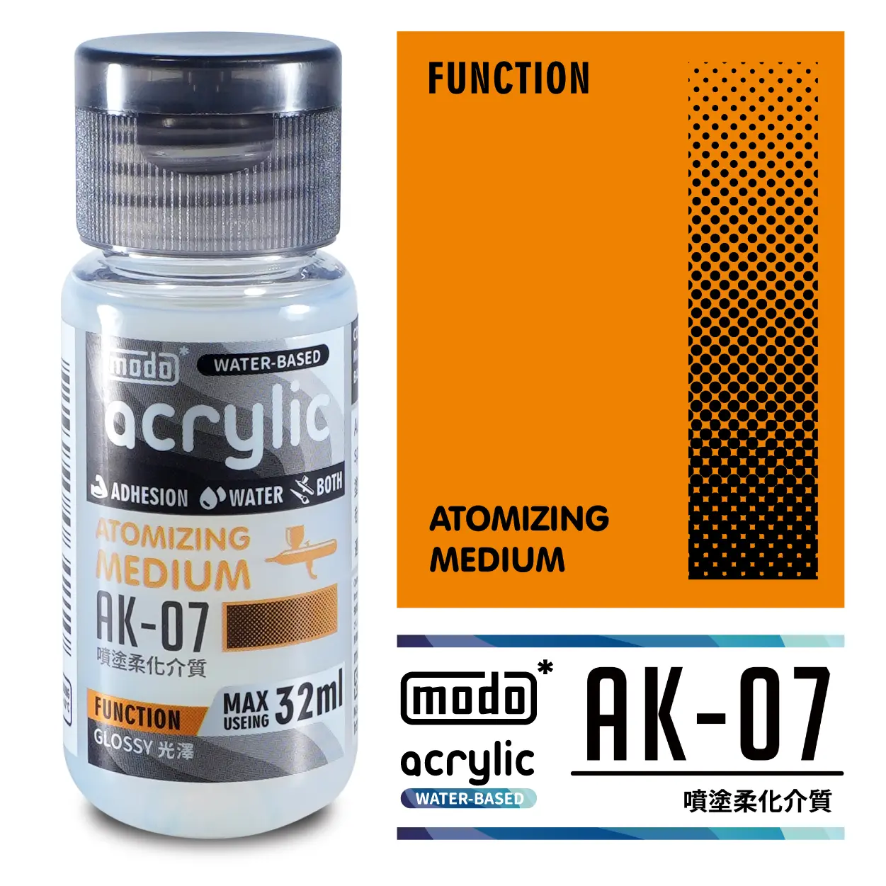 摩多製漆所 MODO acrylic 水性漆 輔助溶劑 AK-07 32ml 噴塗柔化介質