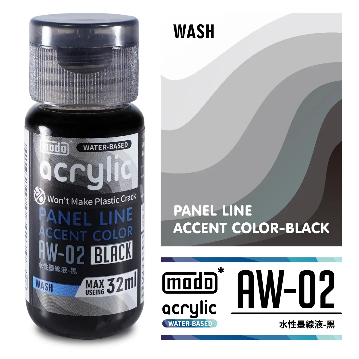 摩多製漆所 MODO acrylic 水性漆 輔助溶劑 AW-02 32ml 水性滲線液
