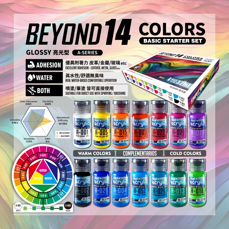 摩多製漆所 MODO acrylic 水性漆 調色大師 C-458 BEYOND14 萬能顏料組 亮光