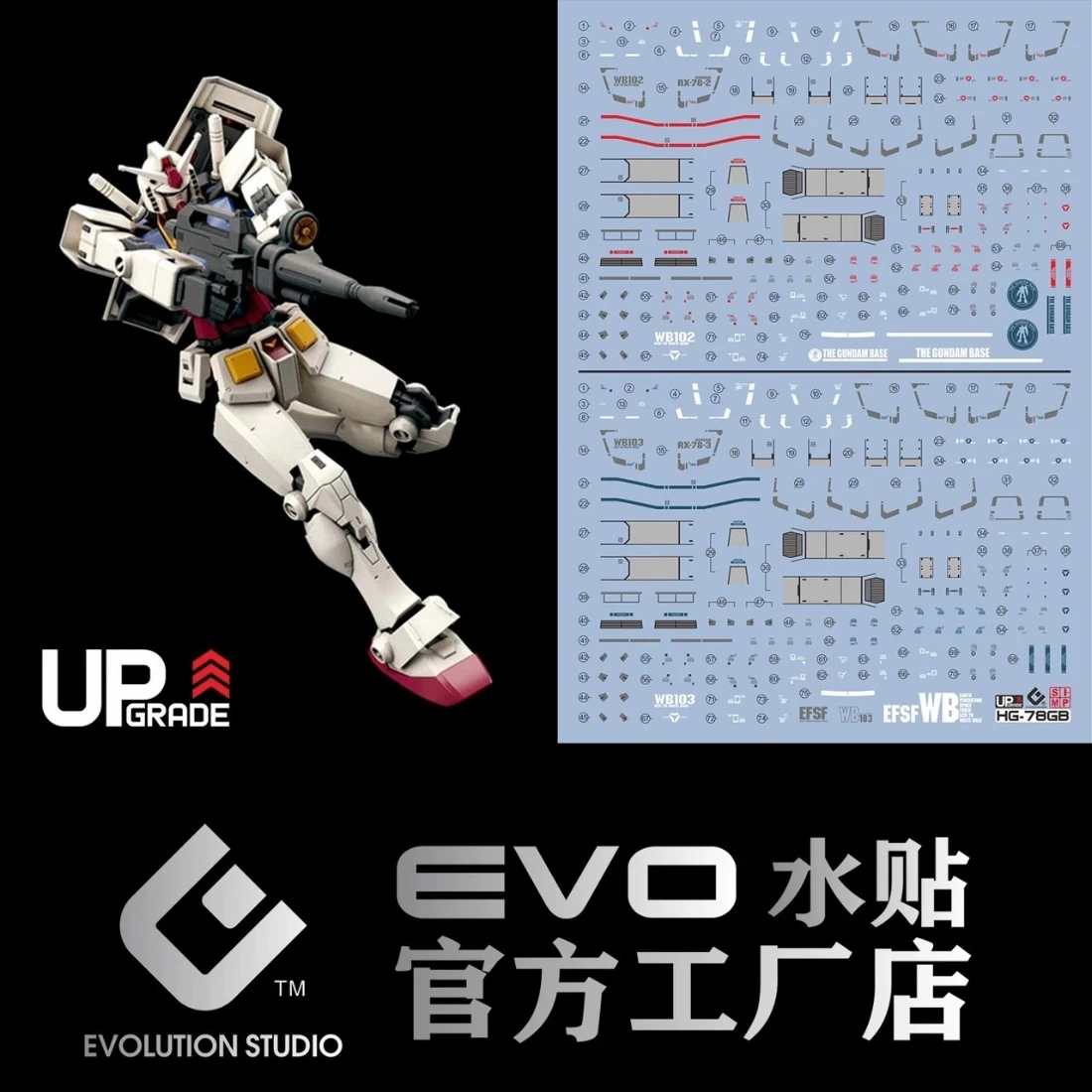EVO水貼 HG 1/144 鋼彈 RX-78-2 初鋼 BEYOND GLOBAL 螢光水貼