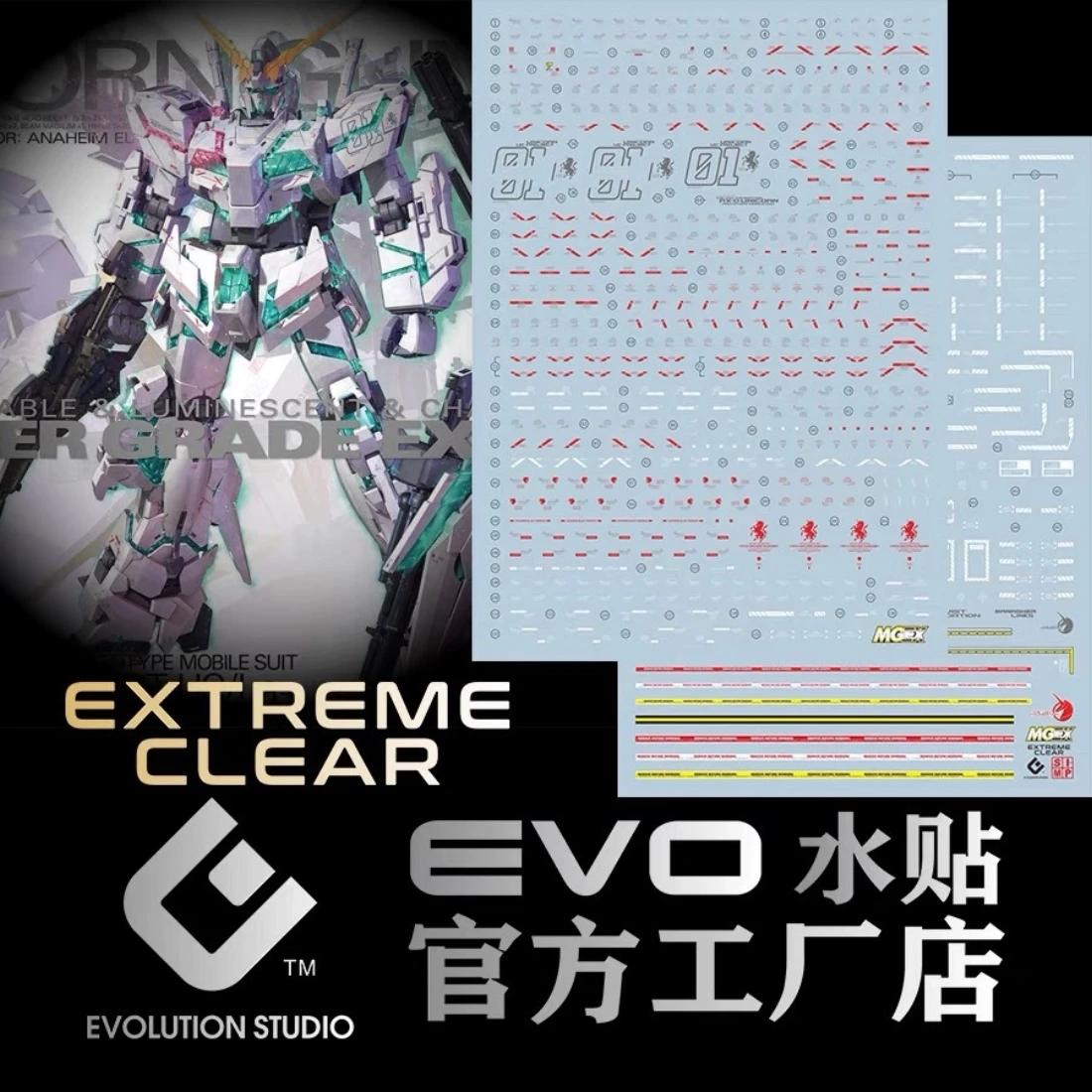 EVO水貼 MGEX 1/100 獨角獸鋼彈 Ver.Ka