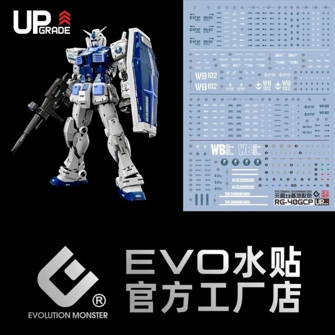 EVO水貼 RG 1/144 RG40 RX-78-2 鋼彈 Ver.2.0 鋼彈基地配色