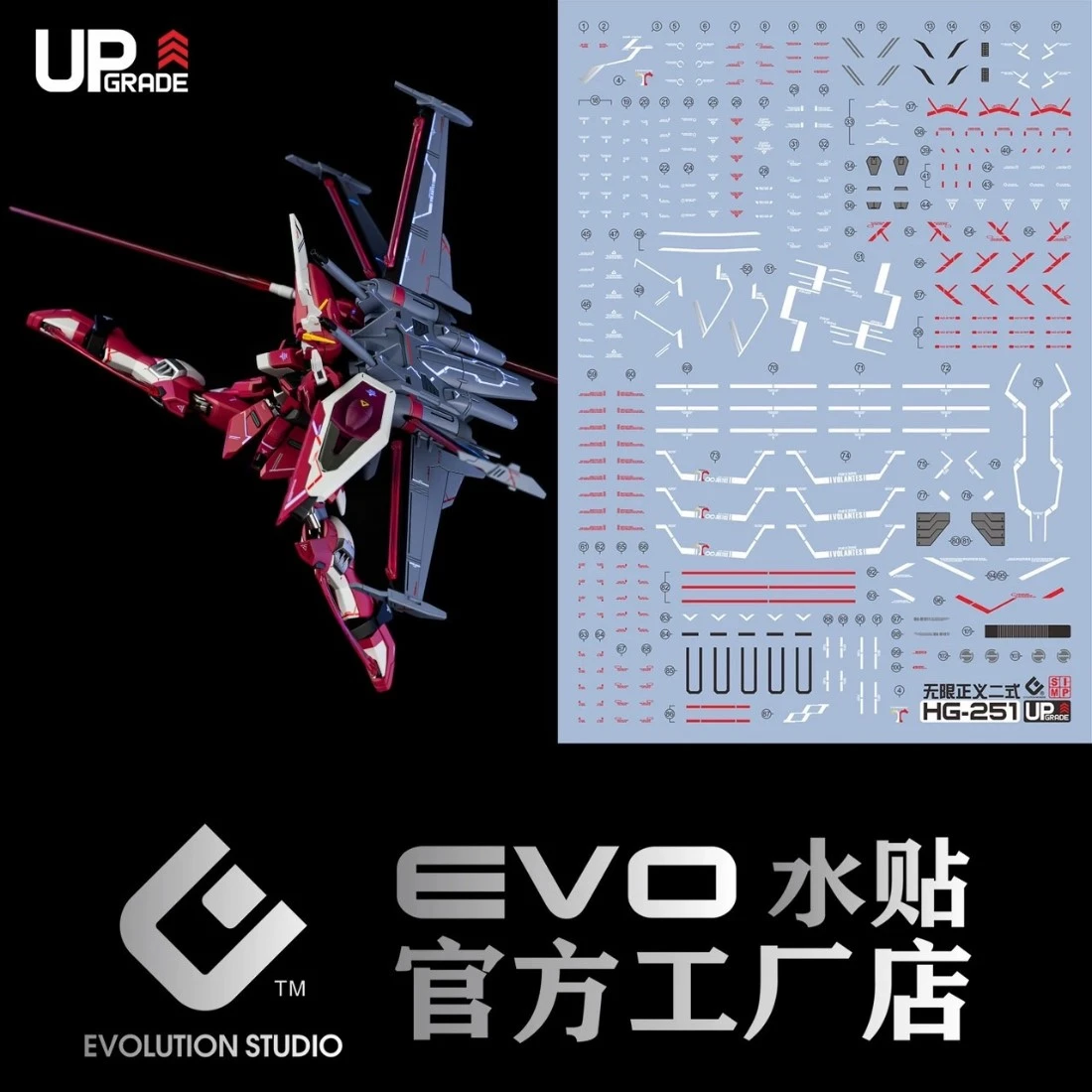 EVO水貼 HG 1/144 鋼彈SEED FREEDOM 無限正義鋼彈貳式 螢光水貼