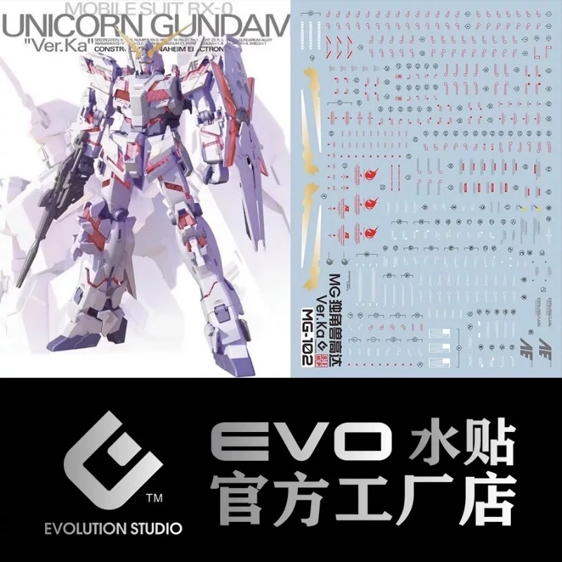 EVO水貼 MG 1/100 獨角獸鋼彈 Ver.ka 螢光水貼