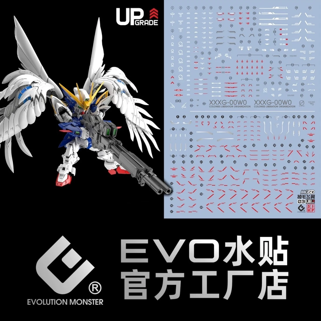 EVO水貼 MGSD 鋼彈W 飛翼鋼彈 零式 EW 螢光水貼