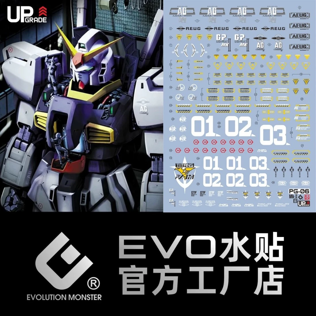 EVO水貼 PG 1/60 RX-178 MkII 幽谷仕樣 螢光水貼