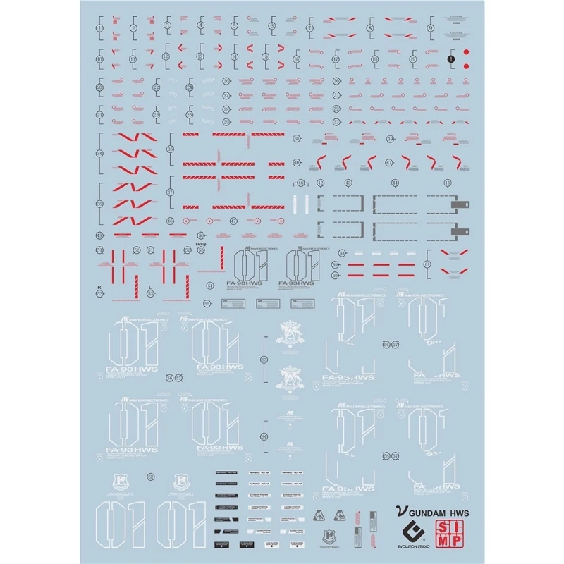 EVO水貼 RG 1/144 RX-93 Nu 鋼彈 HWS 重武裝 螢光水貼