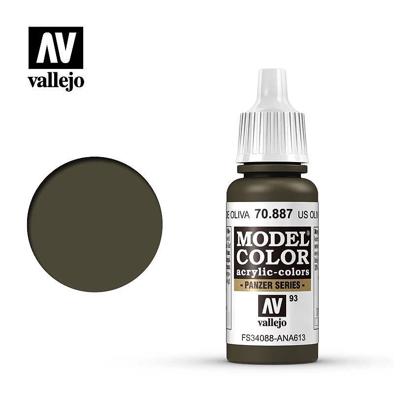 AV水性漆 Model Color 模型色彩 US Olive Drab 美軍橄欖沙土色