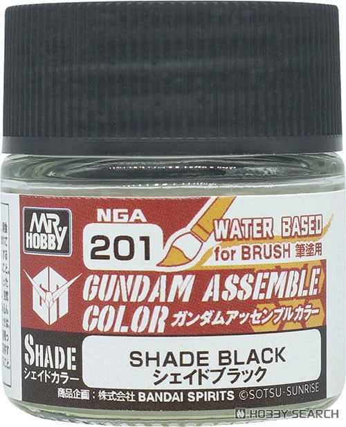 GUNZE 郡氏 GSI 水性漆 ASSEMBLE Color SHADE NGA201 黑色 10ml