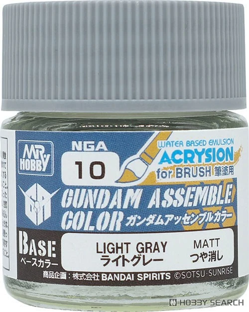 GUNZE 郡氏 GSI 水性漆 ASSEMBLE Color BASE NGA10 淺灰色 10ml
