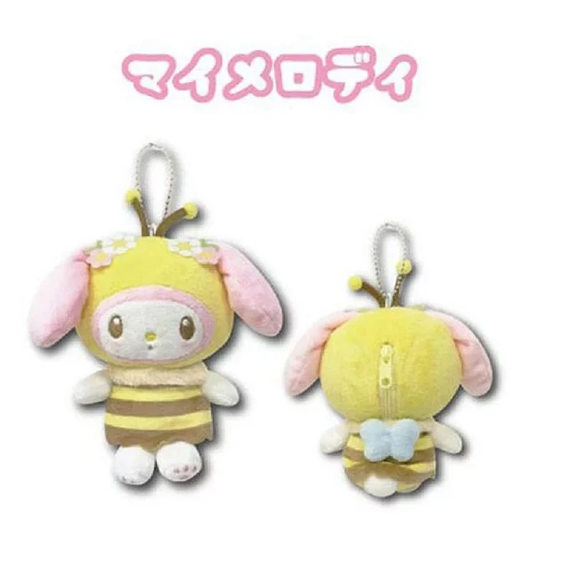 Sanrio 三麗鷗 蜜蜂系列 Melody 美樂蒂 絨毛玩偶 零錢包吊飾