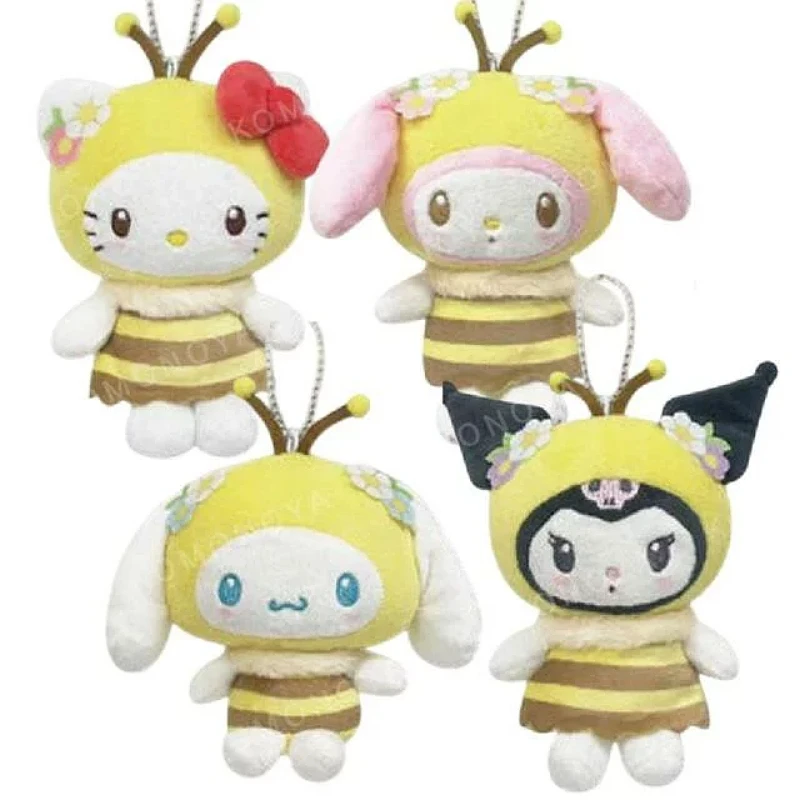 Sanrio 三麗鷗 蜜蜂系列 大耳狗 絨毛玩偶 零錢包吊飾