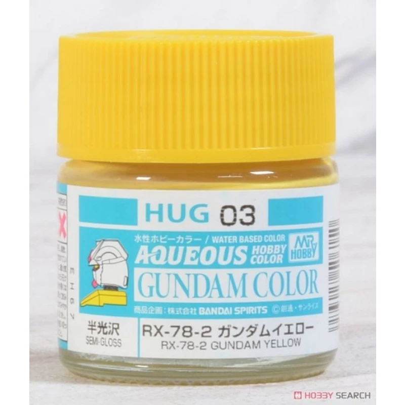 GUNZE 郡氏 GSI 水性漆 RX-78-2 鋼彈專用 黃色 半光澤 HUG03 10ML