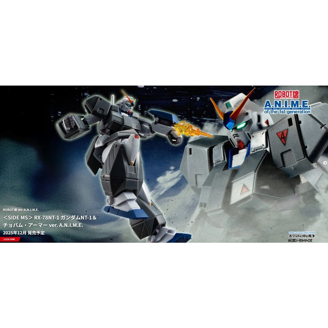 代理版 ROBOT魂 鋼彈0080 RX-78NT-1 鋼彈NT-1 複合裝甲裝備 動畫版