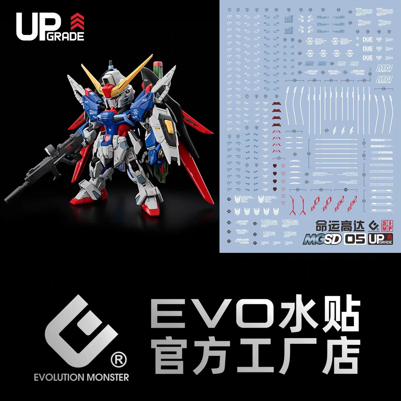 EVO MGSD 專用水貼 鋼彈SEED 命運鋼彈 螢光水貼