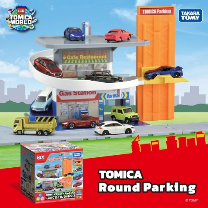 Tomica 新城鎮 旋轉停車塔 附小車一台