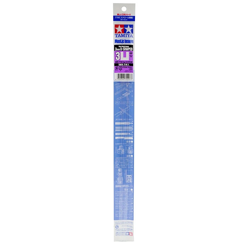 TAMIYA 70207 透明改造棒 凹字形邊長3mm,厚度1mm 5入