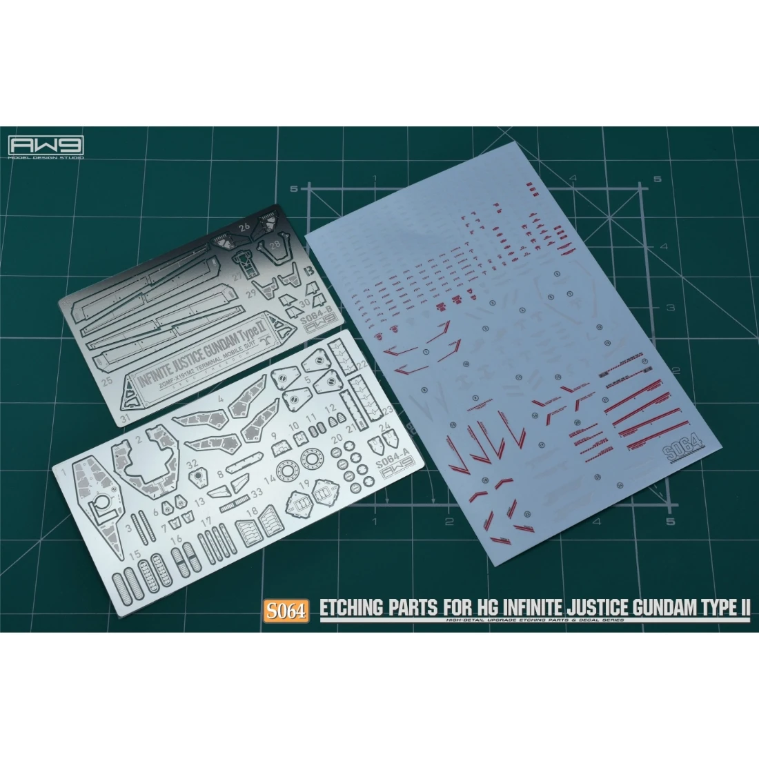 MADWORKS 鋼魂 AW9 S64 HG 1/144 無限正義貳式鋼彈 改造蝕刻片 附水貼
