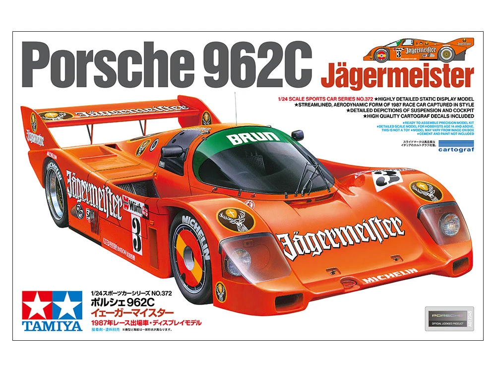 TAMIYA 24372 1/24 Porsche 962C Jagermeister