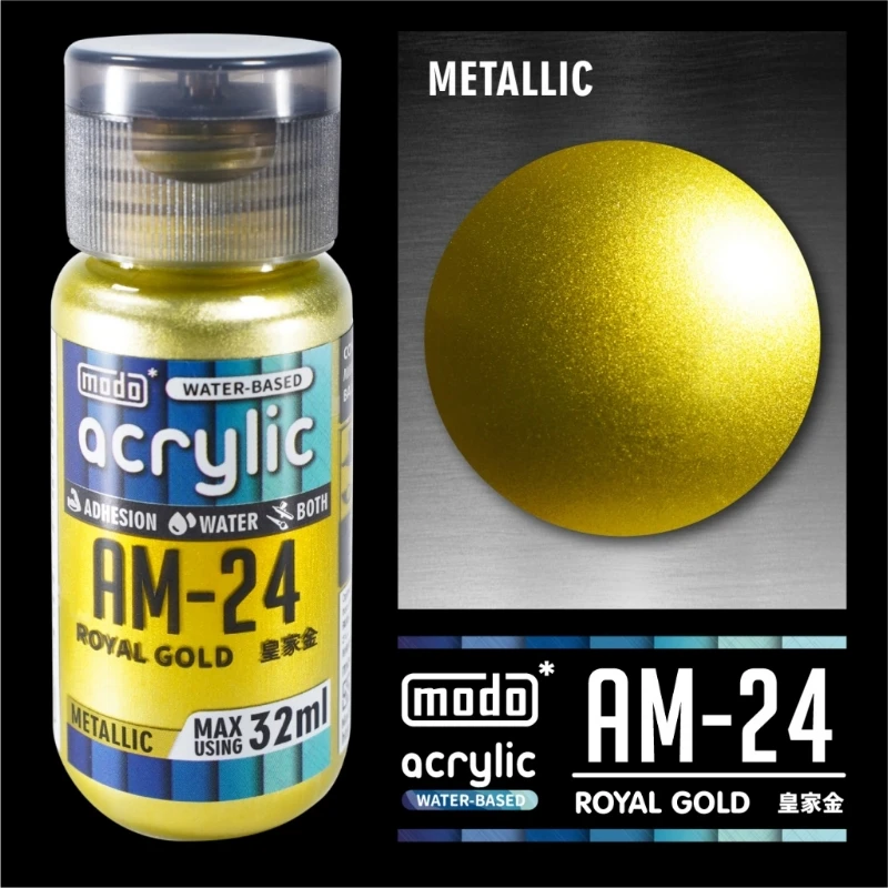摩多製漆所 MODO acrylic 水性漆 AM-24 32ml 皇家金