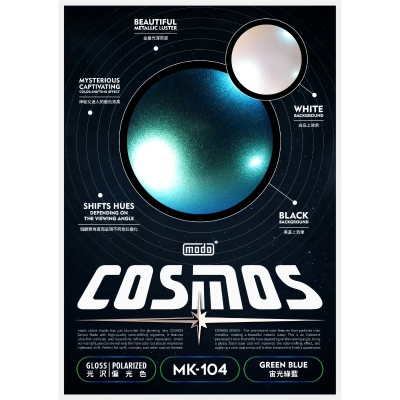 摩多製漆所 MODO 硝基漆 MK-104 宙光綠藍 30ml