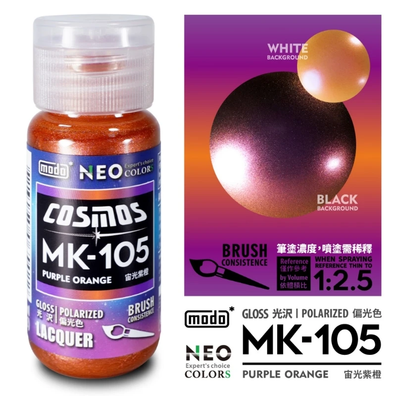 摩多製漆所 MODO 硝基漆 MK-105 宙光紫橙 30ml
