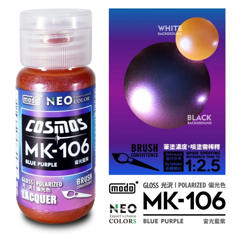 摩多製漆所 MODO 硝基漆 MK-106 宙光藍紫 30ml