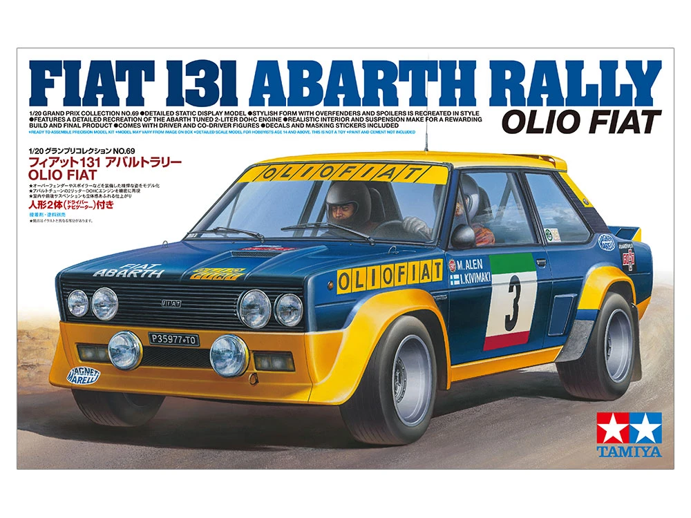 TAMIYA 20069 1/20 Fiat 131 Abarth Rally Olio Fiat (附2人形)