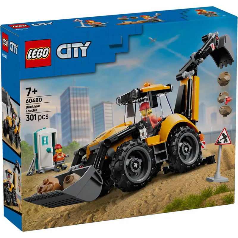 Lego 樂高  CITY城市 60480 黃色反鏟裝載機
