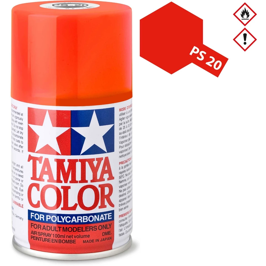 TAMIYA 田宮 PS-20 螢光紅色 噴漆