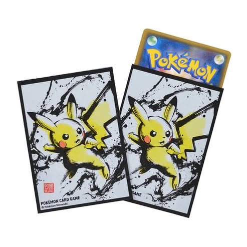 日版 寶可夢中心限定 PTCG 集換式卡牌 卡套 水墨畫皮卡丘