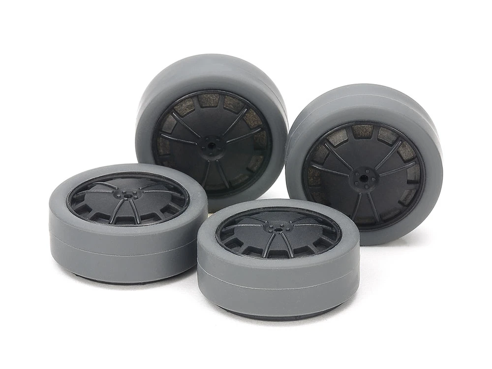 TAMIYA 15545 四驅車專用 混碳中徑框灰色輪胎 26mm
