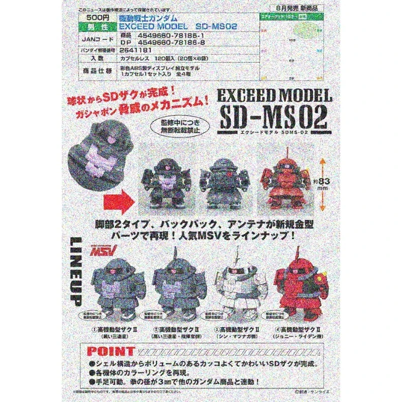扭蛋 轉蛋 機動戰士鋼彈 EXCEED MODEL SD 薩克 第二彈 四款一套